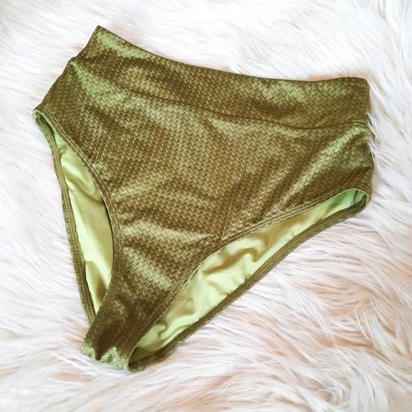 CUPSHE Green High Waisted Bikini Bottom M NWT - Picture 2 of 5